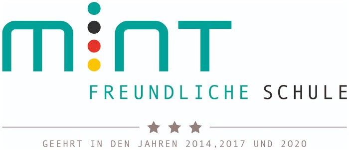 Siegel MINT-freundliche Schule, geehrt 2014, 2017 und 2020